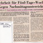 Zeitungsartikel zur Abstimmung über die 5-Tage-Woche